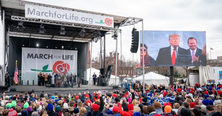 President Donald Trump speaks at the March for Life (public domain image)