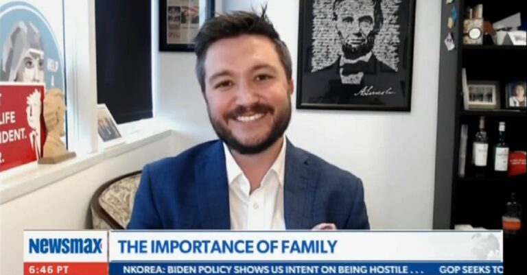 Terry Schilling on Newsmax TV 5-1-21 (screenshot)